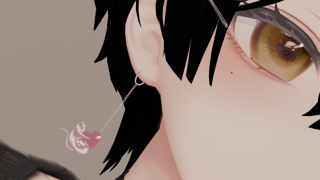 ハートと猫のピアス【森羅・京狐対応】 #BREAK_3D