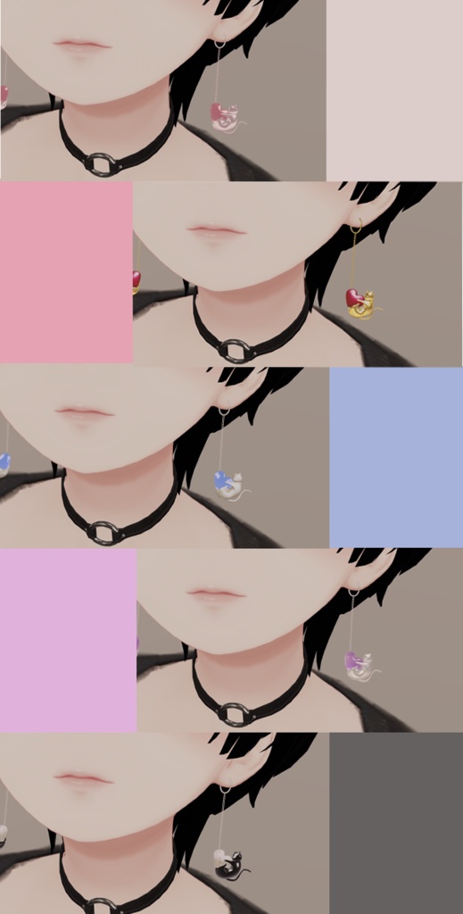 ハートと猫のピアス【森羅・京狐対応】 #BREAK_3D