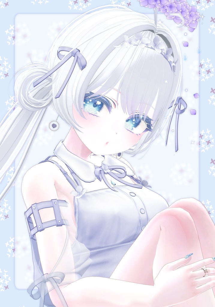 【VRChat】紫陽花パールピアス【森羅対応】#BREAK_3D