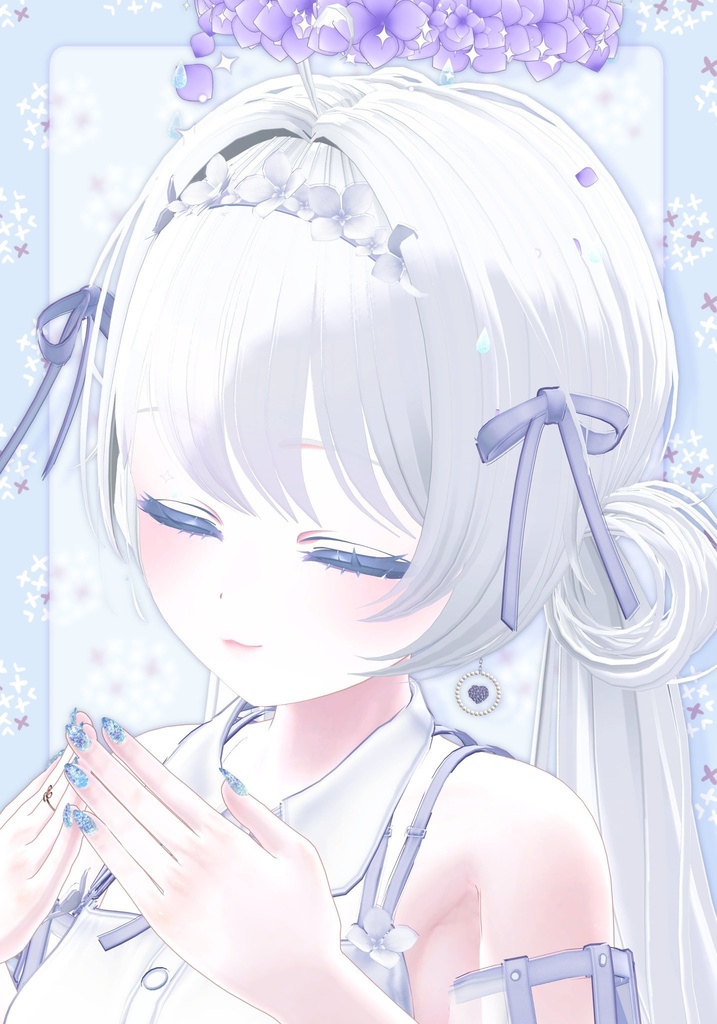 【VRChat】紫陽花パールピアス【森羅対応】#BREAK_3D
