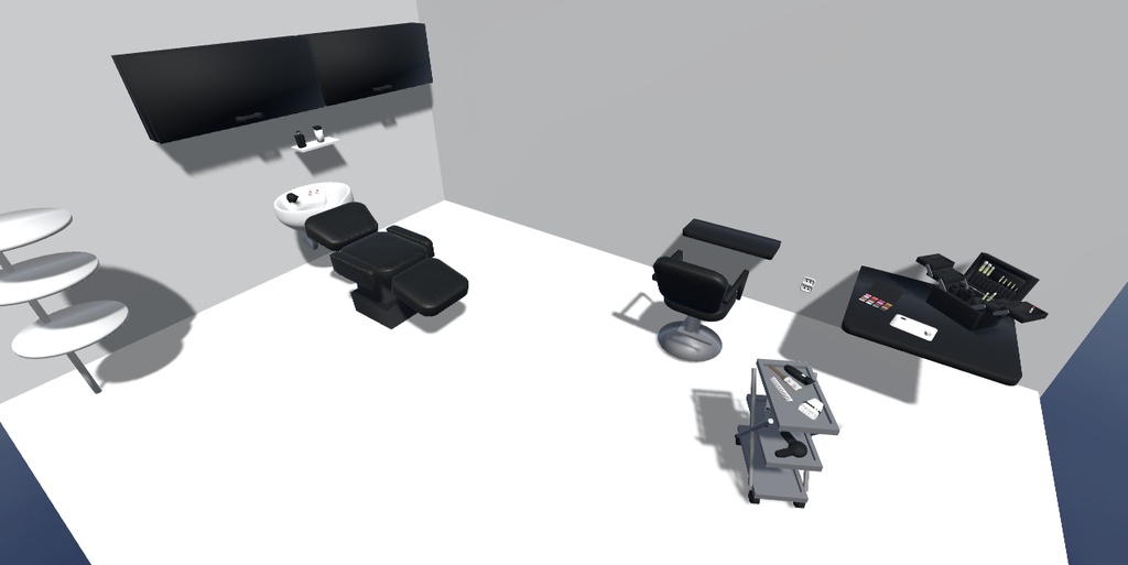 【VRChat】美容室セット【ワールド小物】#BREAK_3D