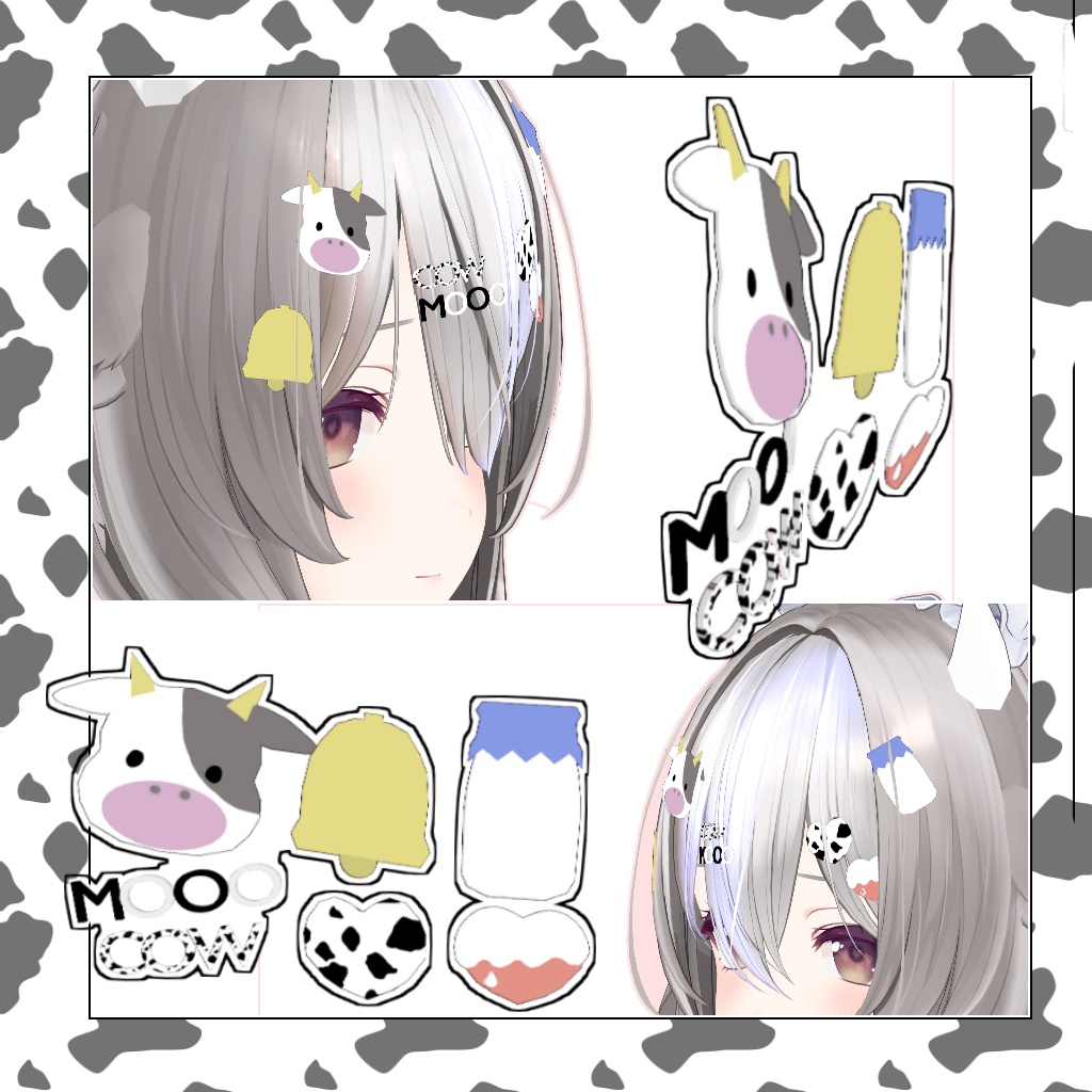 【VRChat】COWCOW【髪飾り】 #BREAK_3D