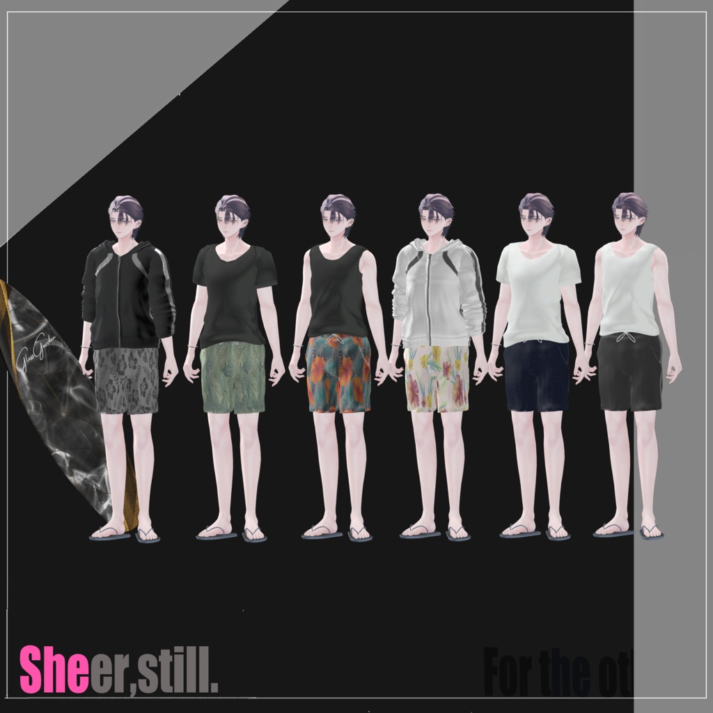 【VRChat】Sheer,still【水着+ラッシュガード】#BREAK_3D