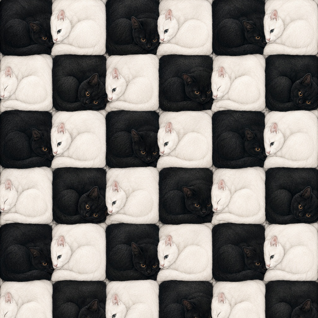モニャトーン — 白猫と黒猫のデザインペーパー