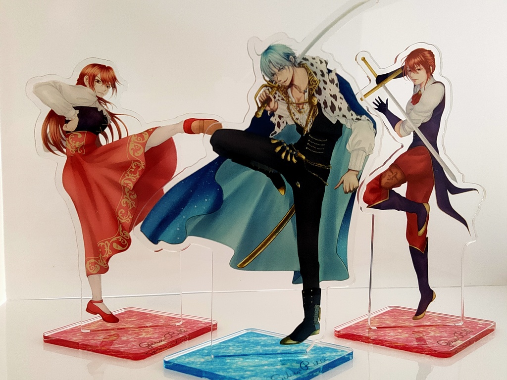 イケメン王子・戦闘等身アクスタ(ルーク・シルヴィオ・下衆ベルちゃん回し蹴り・騎士ベルちゃん)