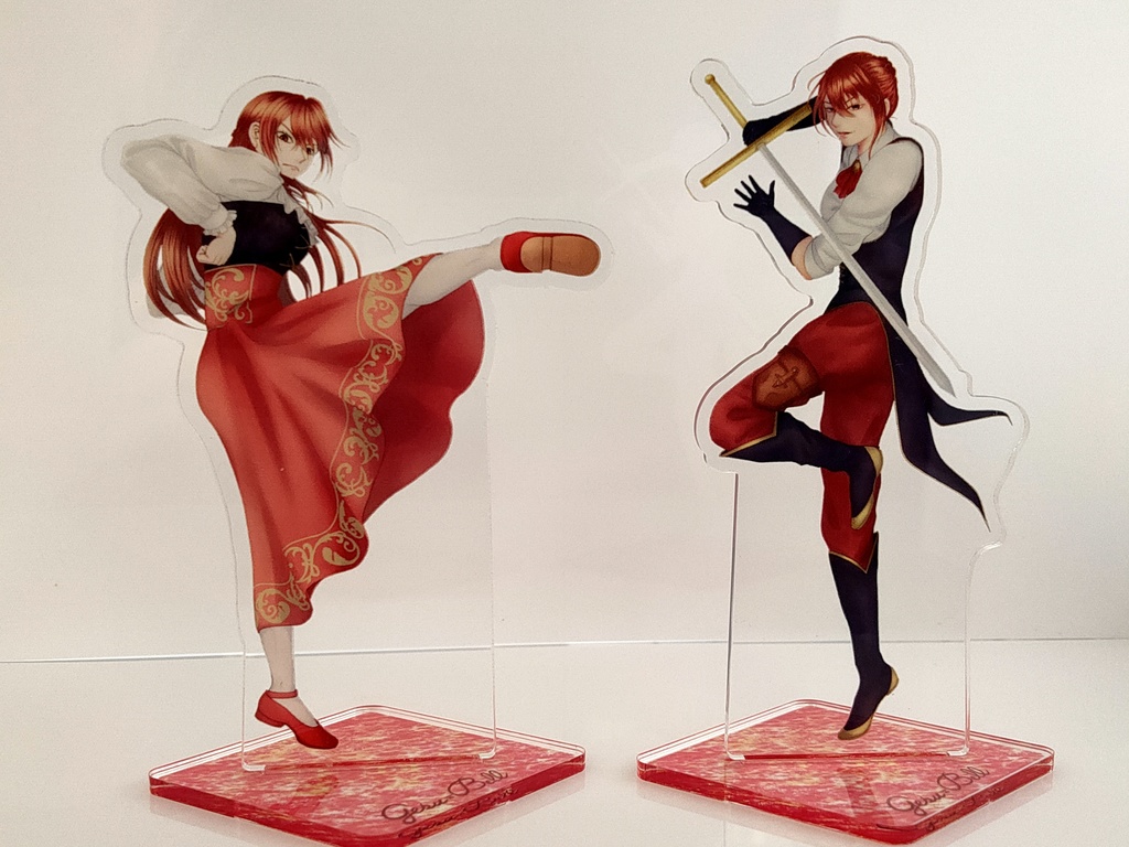 イケメン王子・戦闘等身アクスタ(ルーク・シルヴィオ・下衆ベルちゃん回し蹴り・騎士ベルちゃん)