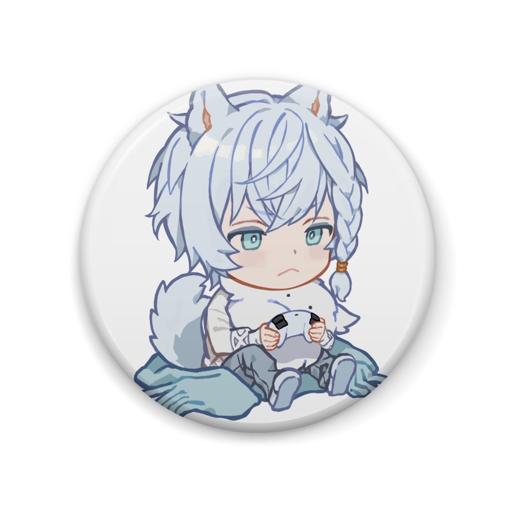 ゲームプレイ中ケント君缶バッチ