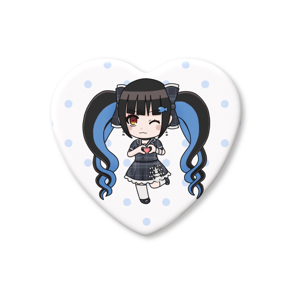 デフォルメアイドル衣装いきるちゃんハート缶バッジ