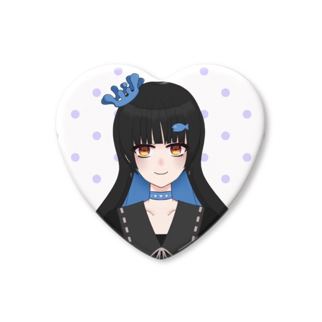 いきるちゃんのツラハート缶バッジ