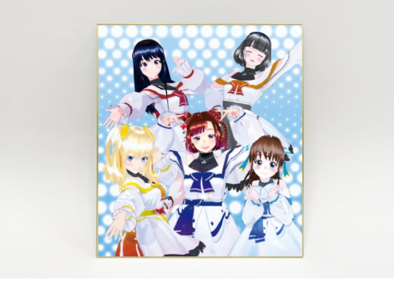 【れとろげ!Ⅸ ご支援 送料無料】 Vtuberスペシャル色紙 筑紫りこ 連歌屋ひめ香 伊都あおい 御笠川・リンデン・菜の花 百道ひなた 5名合同色紙