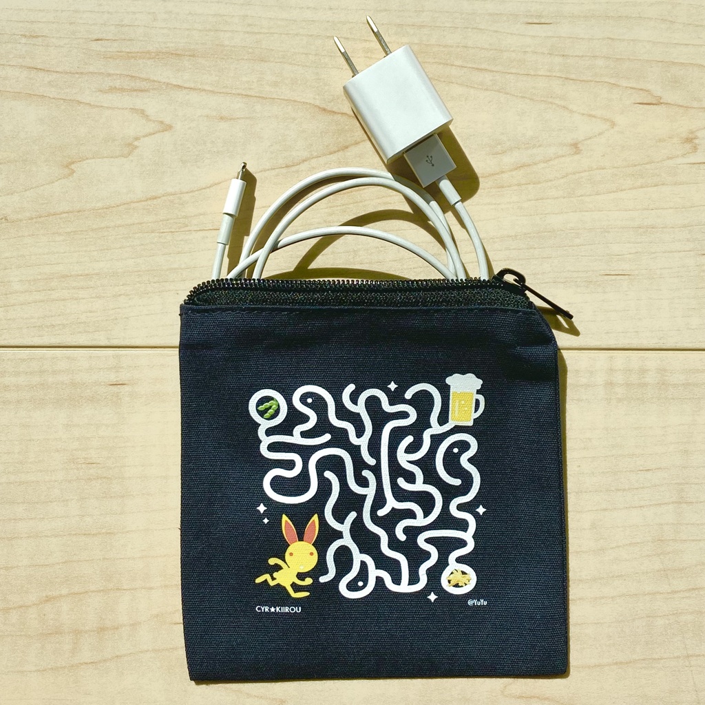 【ラスト1点!】ミニスクエアキャンバスポーチ(ネイビー)