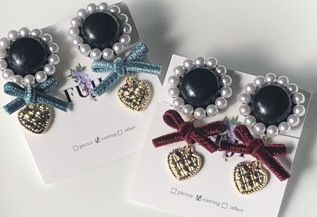 【非公式】ChroNoiR キルティングハートイヤリング【にじさんじ】