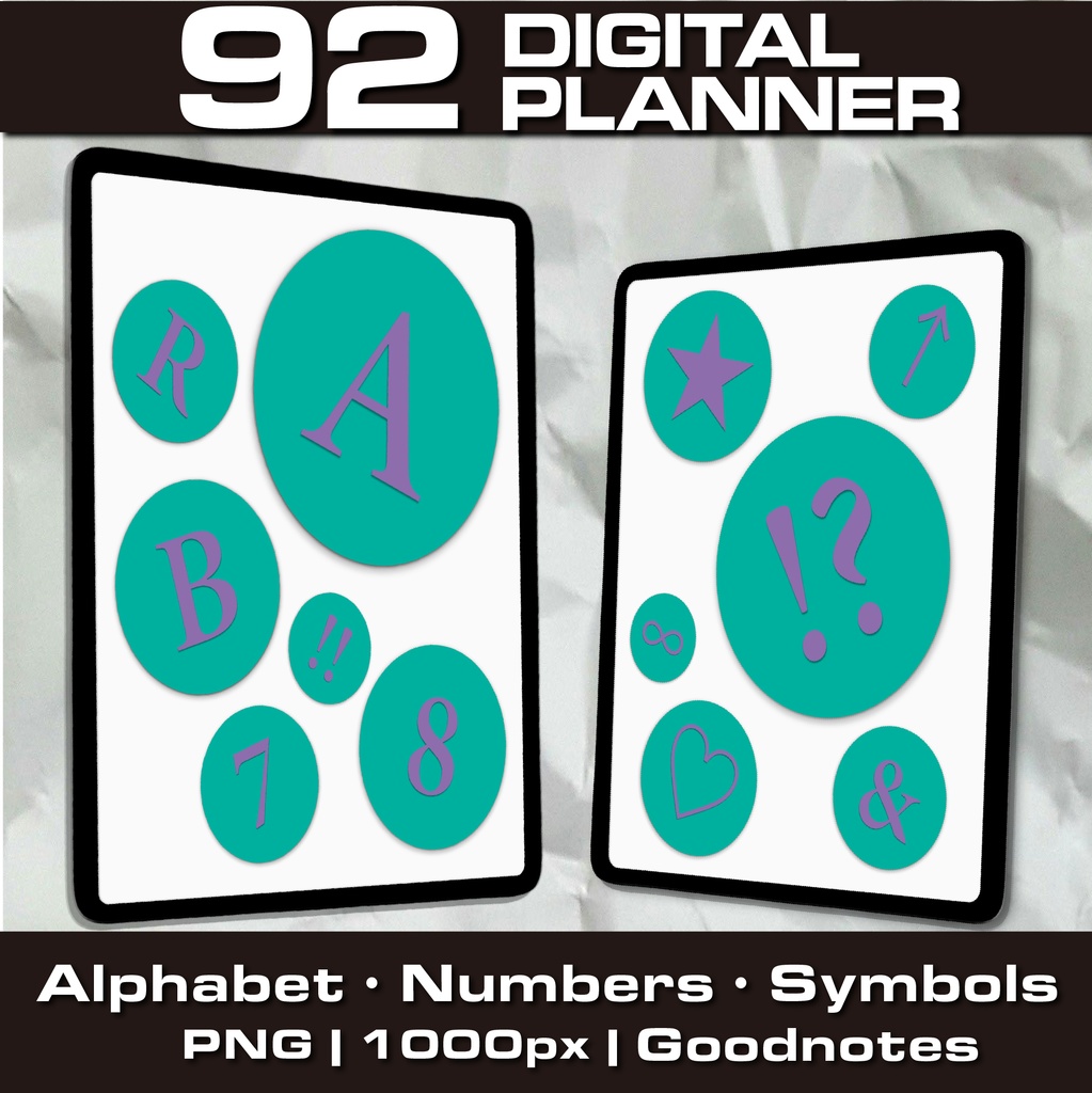 デジタルステッカーセット【Sea Glass Teal × Purple (シーグラスティール × パープル) 】