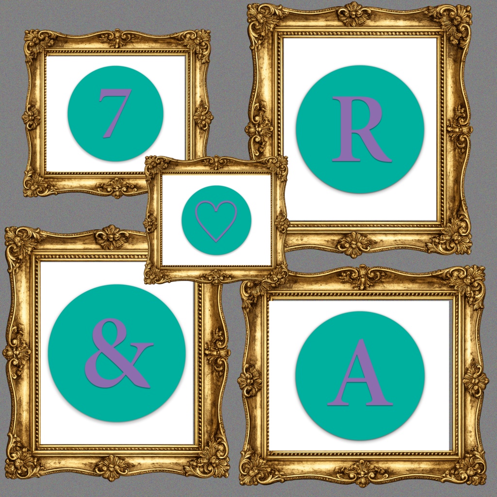 デジタルステッカーセット【Sea Glass Teal × Purple (シーグラスティール × パープル) 】