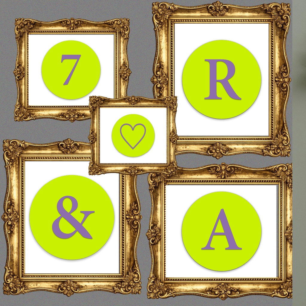 デジタルステッカーセット【Lime Yellow × Purple (ライムイエロー × パープル) 】