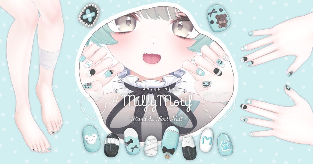Milfyモチーフ Hand & Foot Nail ❤︎ MA対応【ミルフィ専用】