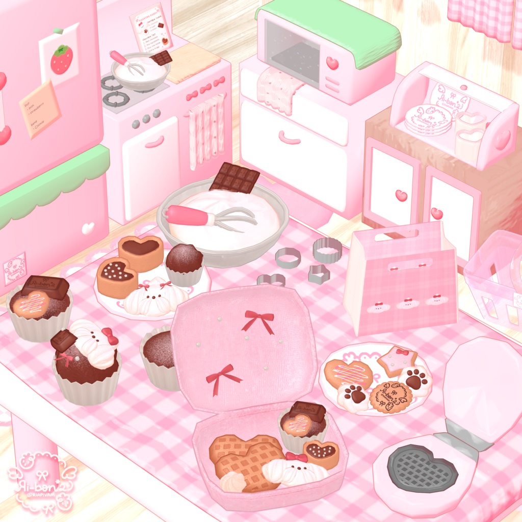 【アバター/ワールド両方対応】なまくりぃぬ🐶ショコラタイム＆Pink♡Kitchen Room【VRChat】