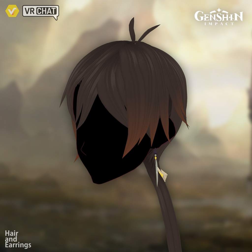 VRoid Hair [ VRoid用ヘアプリセット + Earrings ]  - Zhongli