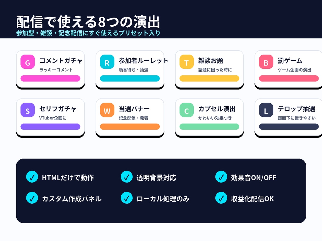 LiveCue Gacha Roulette Overlay|OBS配信用ガチャ・ルーレット演出パック