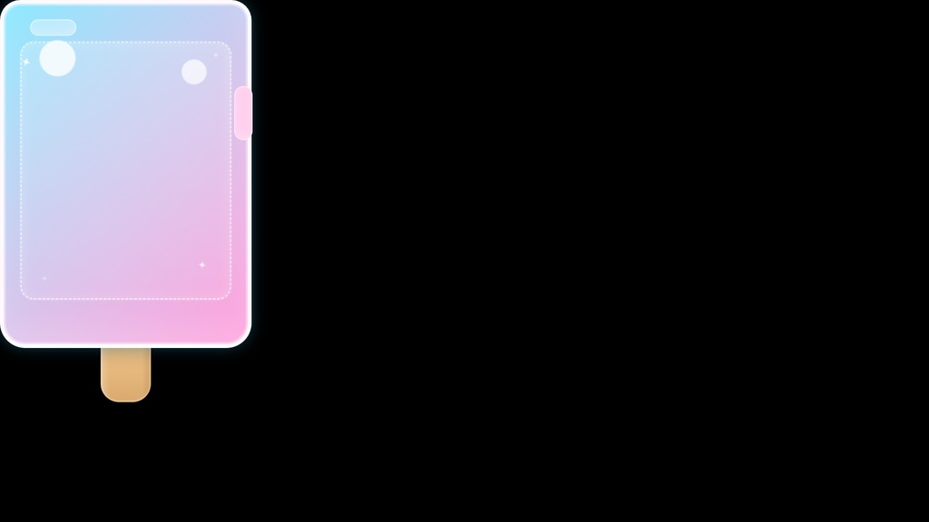 【OBS用HTML】アイスキャンディ コメント表示エリア枠 3色セット