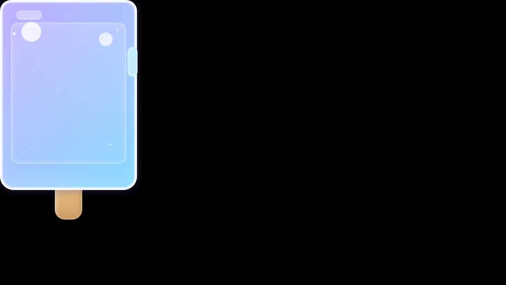 【OBS用HTML】アイスキャンディ コメント表示エリア枠 3色セット
