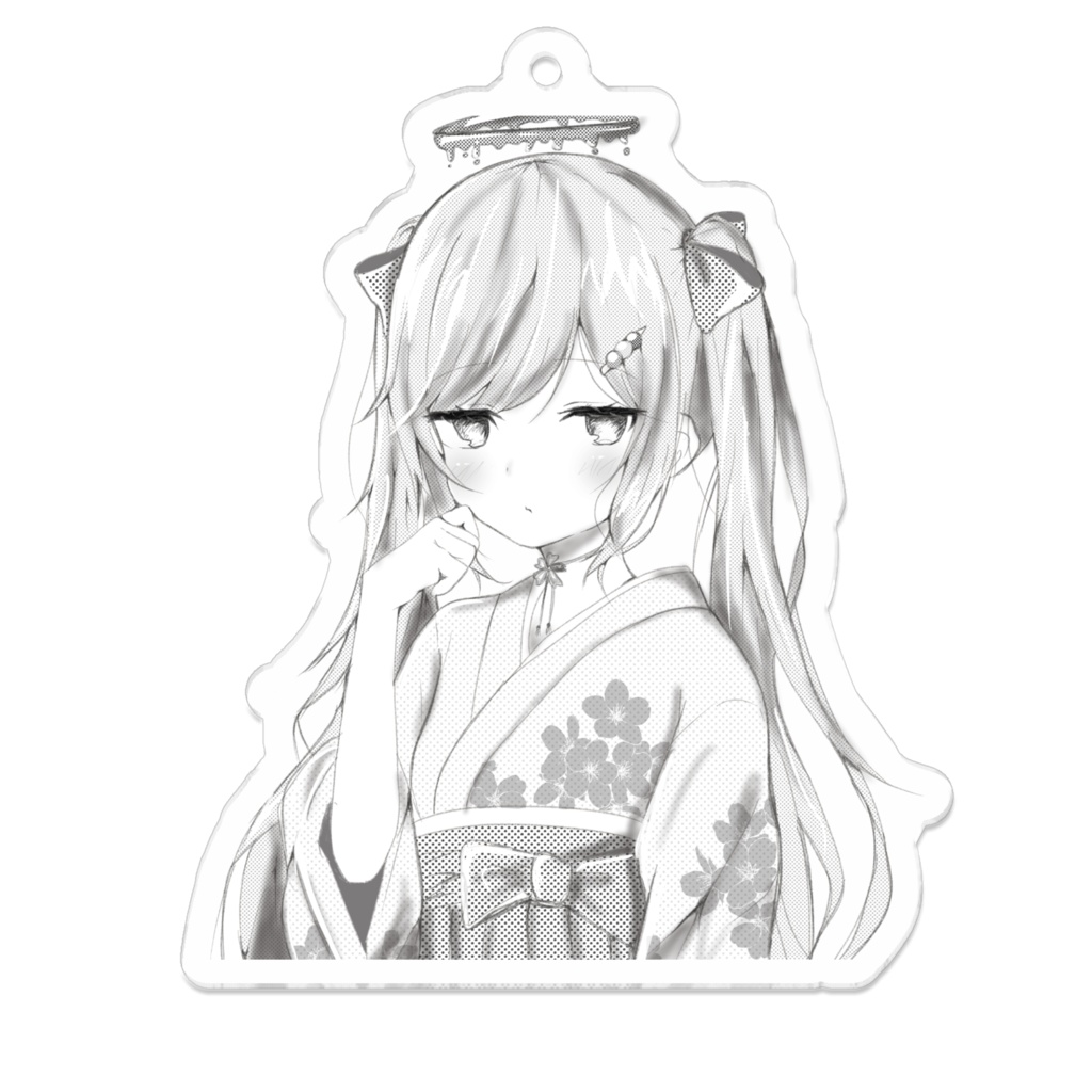 オリキャラ【KOIちゃん】アクリルキーホルダー(モノクロ)