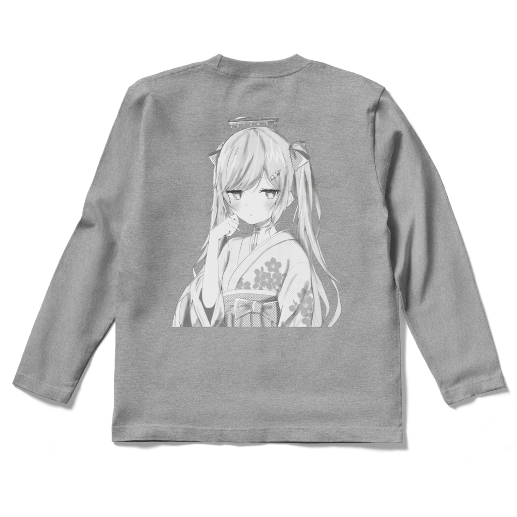 オリキャラ【KOIちゃん】ロングスリーブTシャツ (杢グレー)