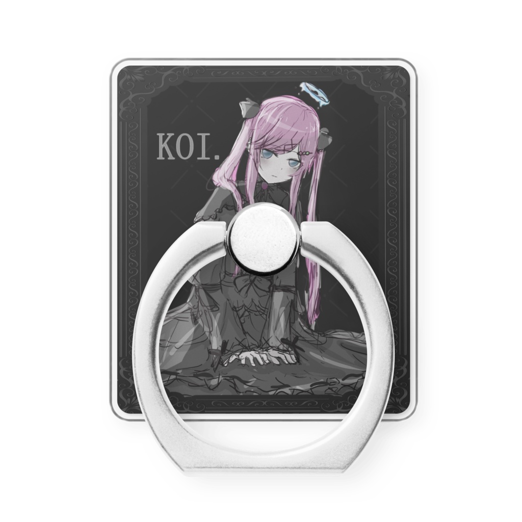 オリキャラ【KOIちゃん】スマホリング(ダークKOIちゃんver.)
