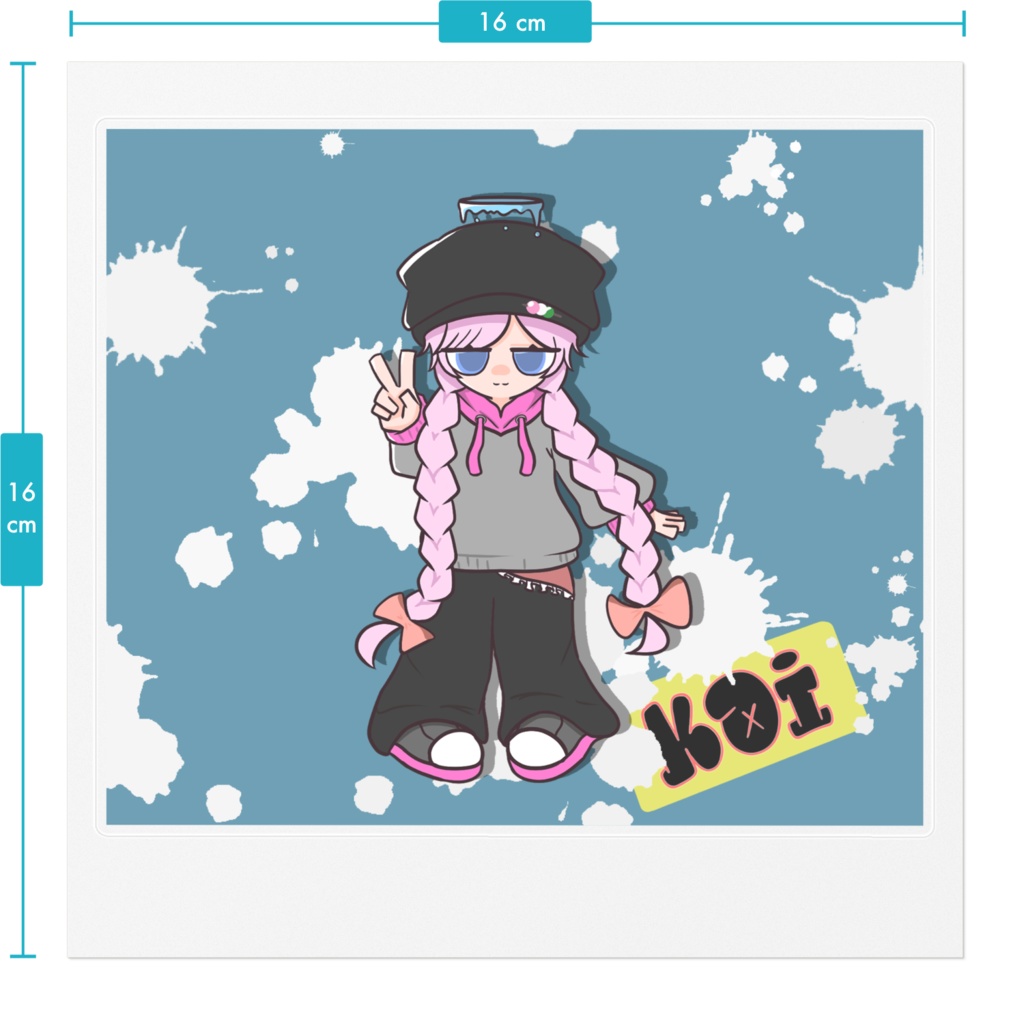 オリキャラ【KOIちゃん】ステッカー160×160