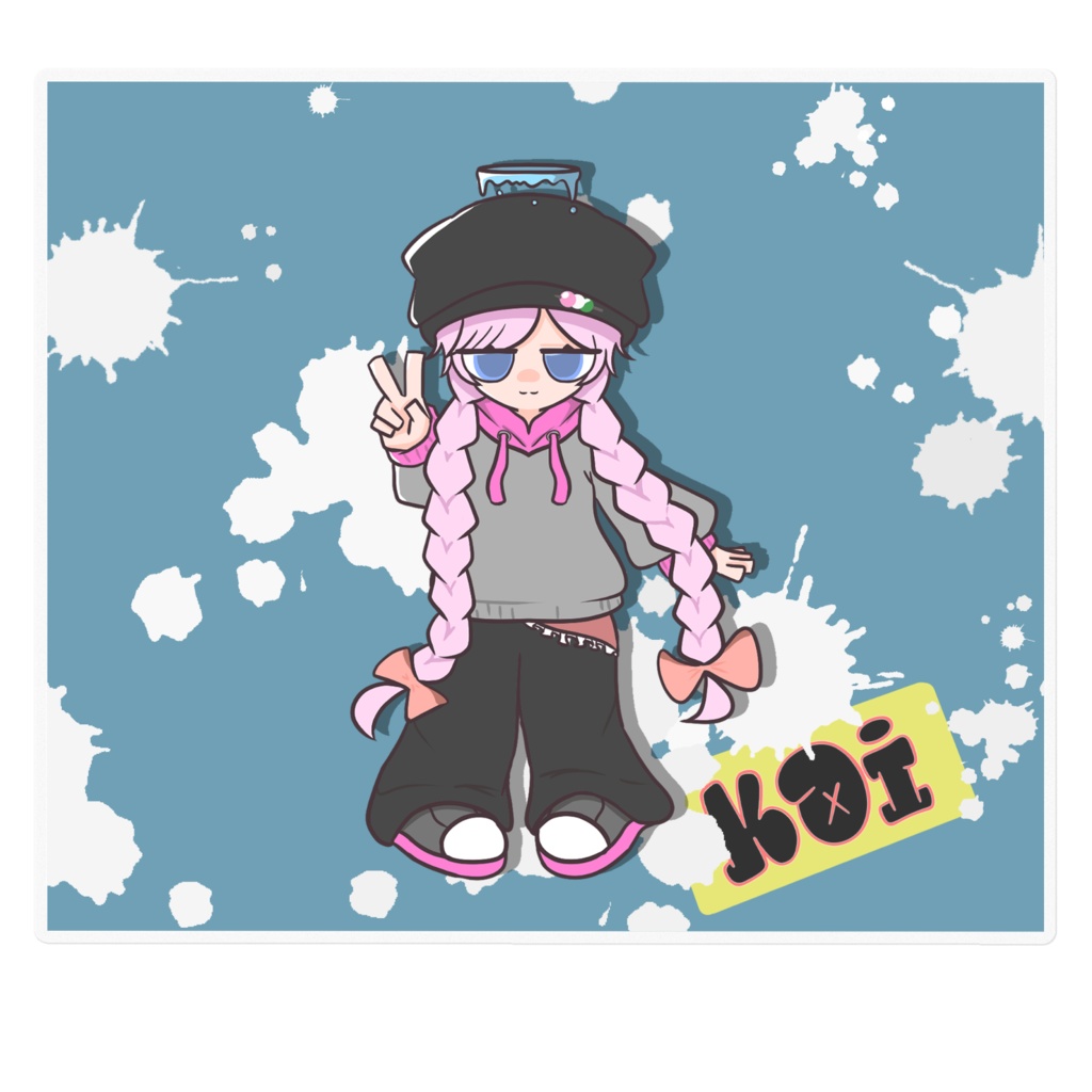オリキャラ【KOIちゃん】ステッカー160×160