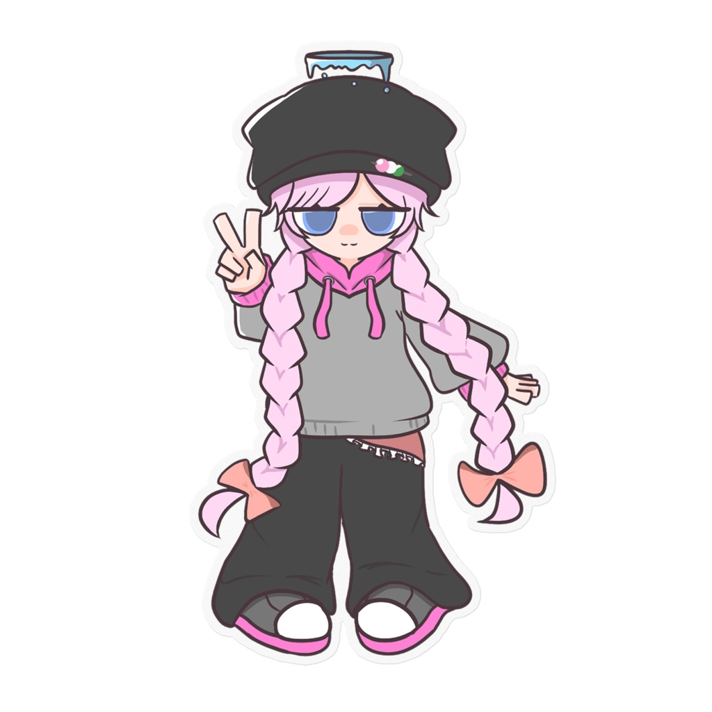 オリキャラ【KOIちゃん】ステッカー(背景なし)160×160