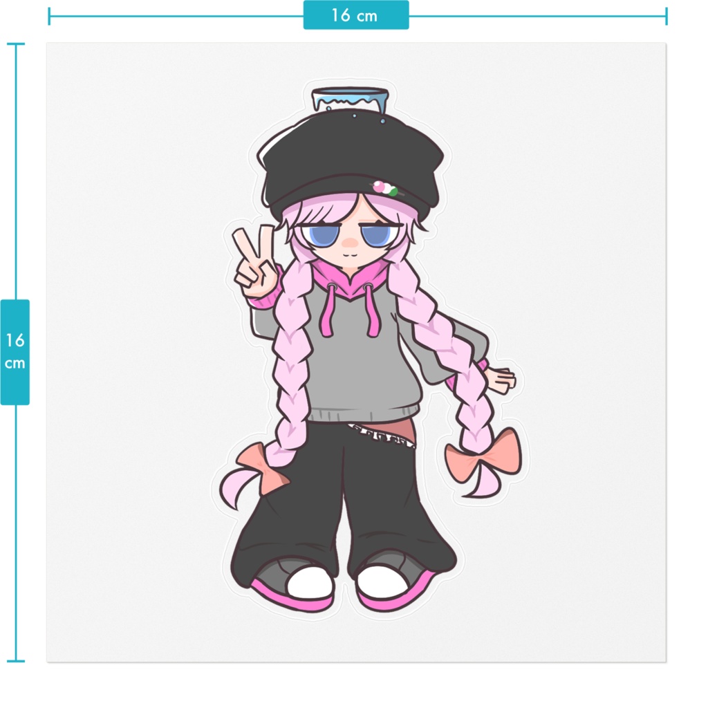 オリキャラ【KOIちゃん】ステッカー(背景なし)160×160