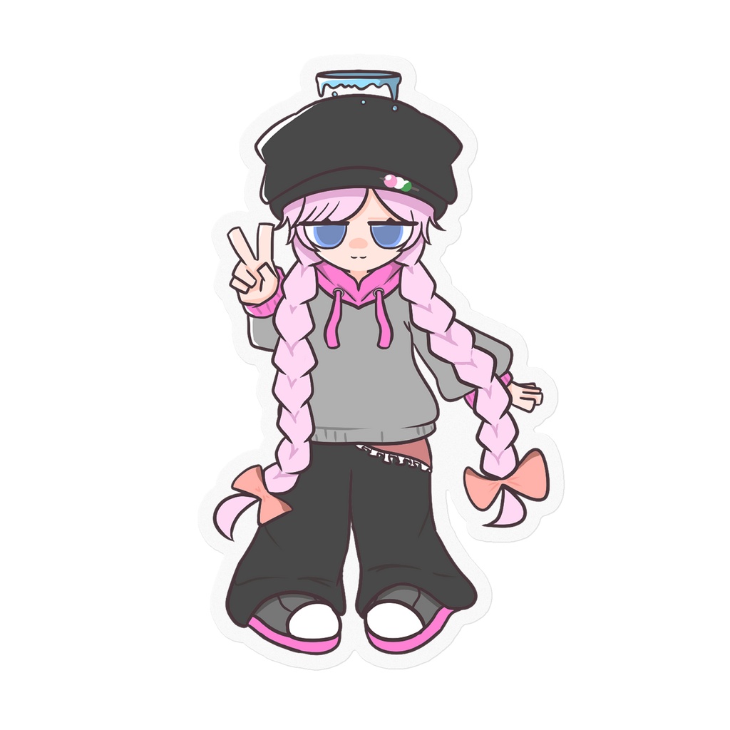 オリキャラ【KOIちゃん】ステッカー(背景なし)100×100