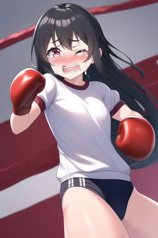 NovelAIによるキャットファイトで苦戦中の女の子の画像集