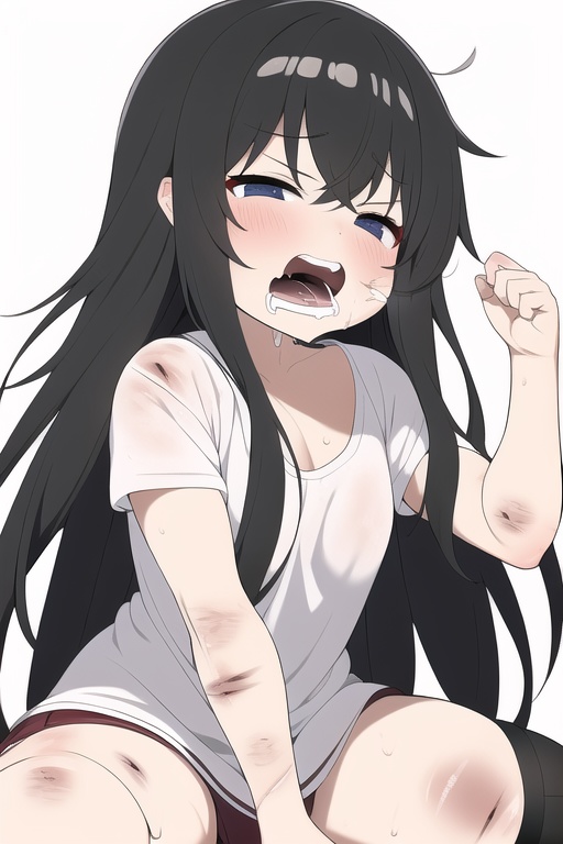 NovelAIによるキャットファイトで苦戦中の女の子の画像集