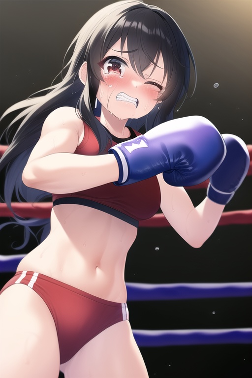 NovelAIによるキャットファイトで苦戦中の女の子の画像集