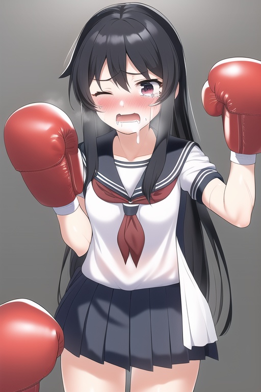 NovelAIによるキャットファイトで苦戦中の女の子の画像集