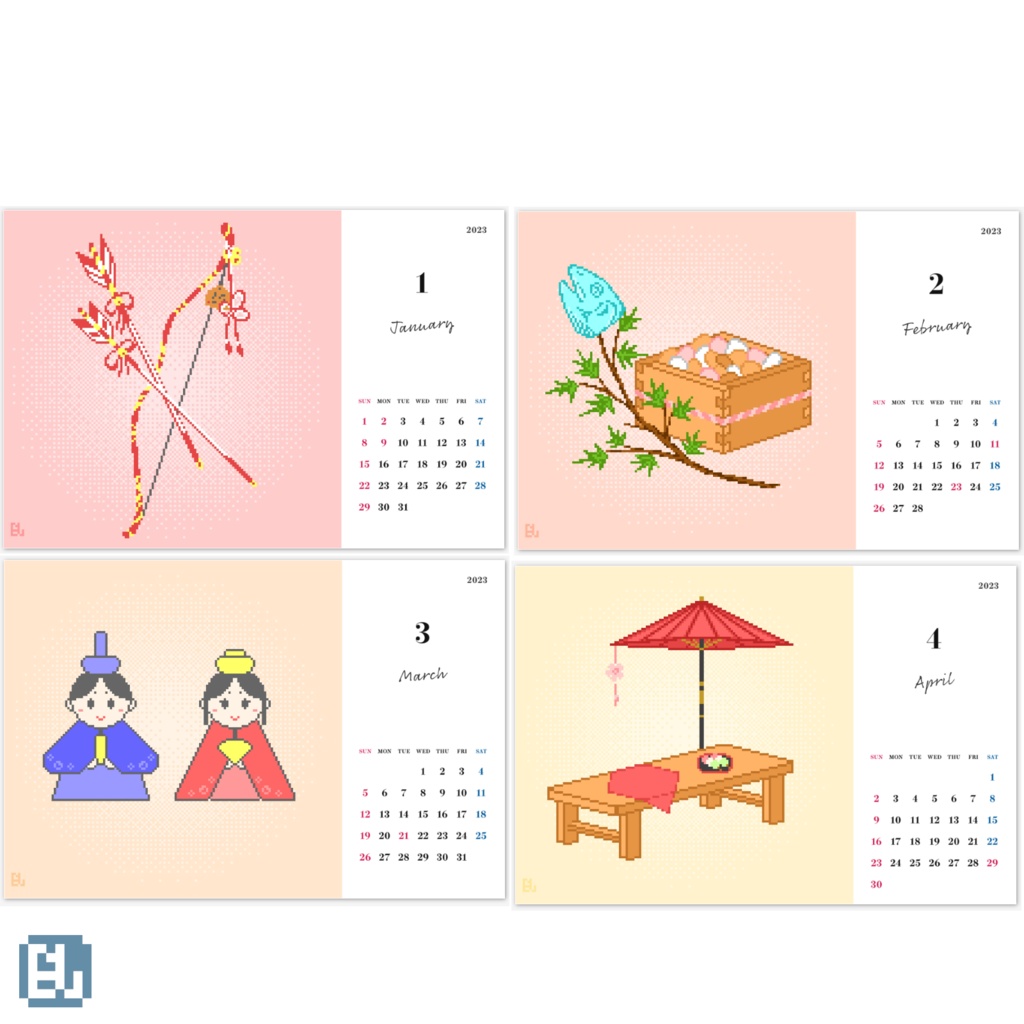 Blu's Original Desktop Calendar 2023