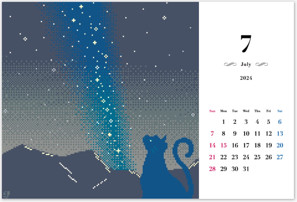 Blu's Original Desktop Calendar 2024