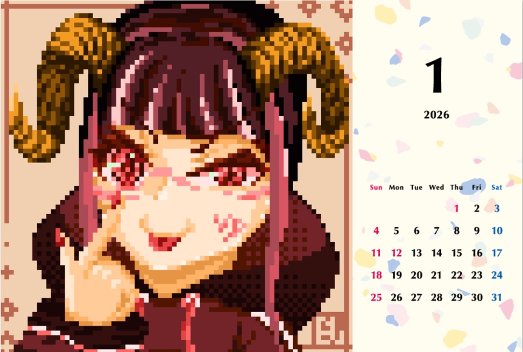 Blu's Original Desktop Calendar 2026