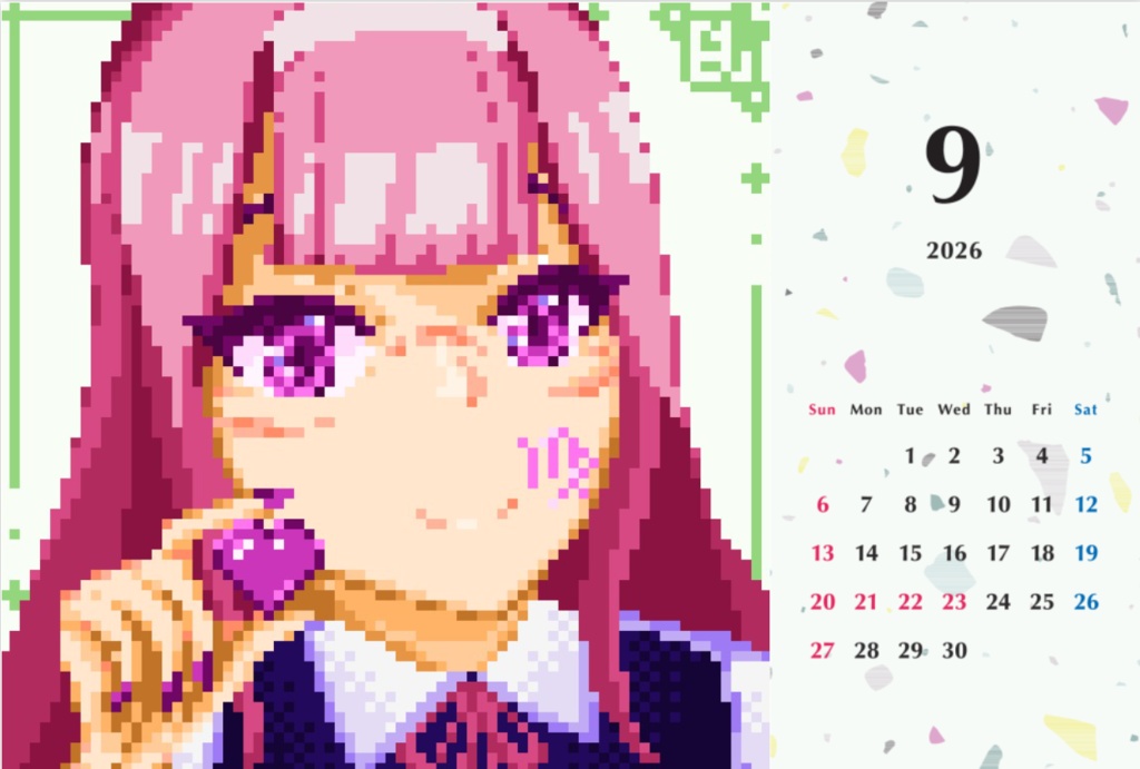 Blu's Original Desktop Calendar 2026