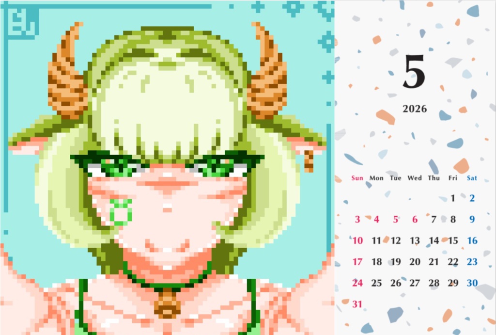 Blu's Original Desktop Calendar 2026