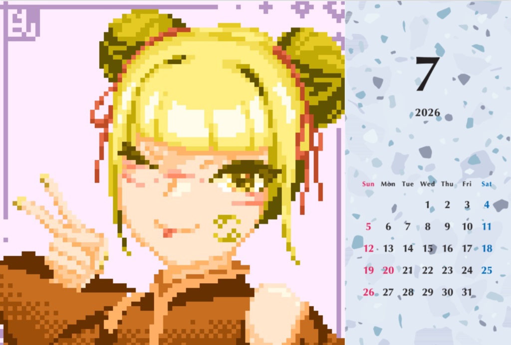 Blu's Original Desktop Calendar 2026