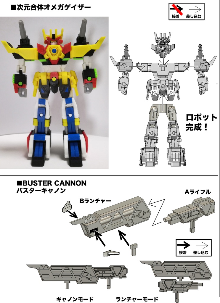 「DX次元合体オメガゲイザー」(着色不要ガレージキット)OMEGA GAZAER