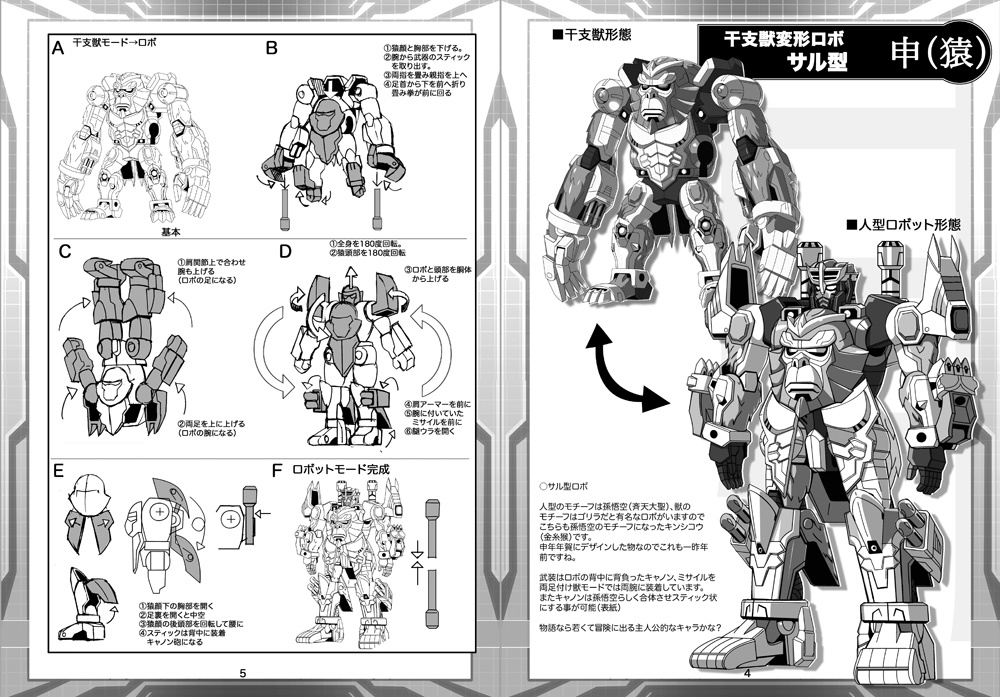 同人誌「干支獣ロボ アートワークス」ETObeast-ROBO ARTWORKS 設定画集