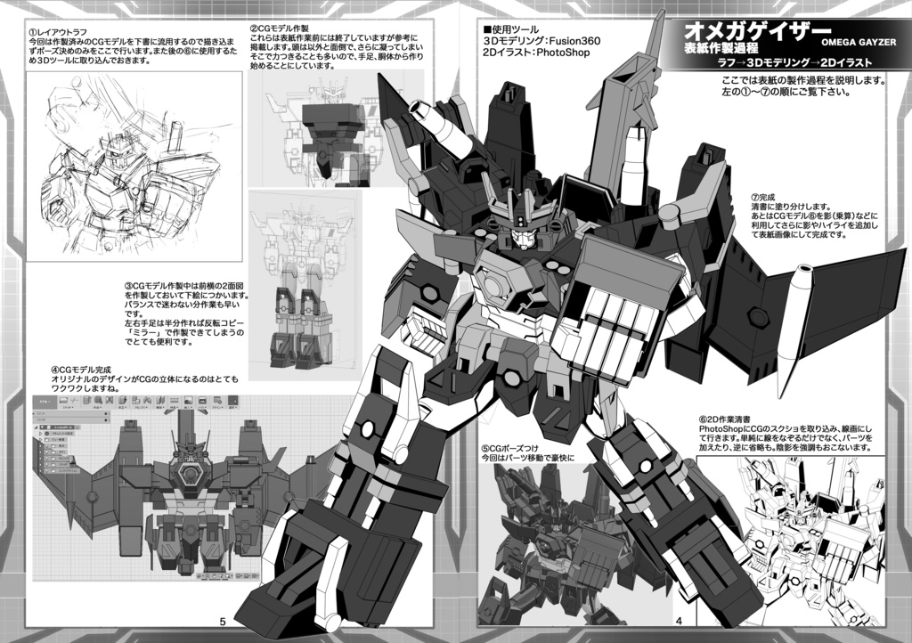 PV+同人誌「オメガゲイザー デザインノート(DL版)」 super robot OMEGAGAZER(doujinshi+PV)DL