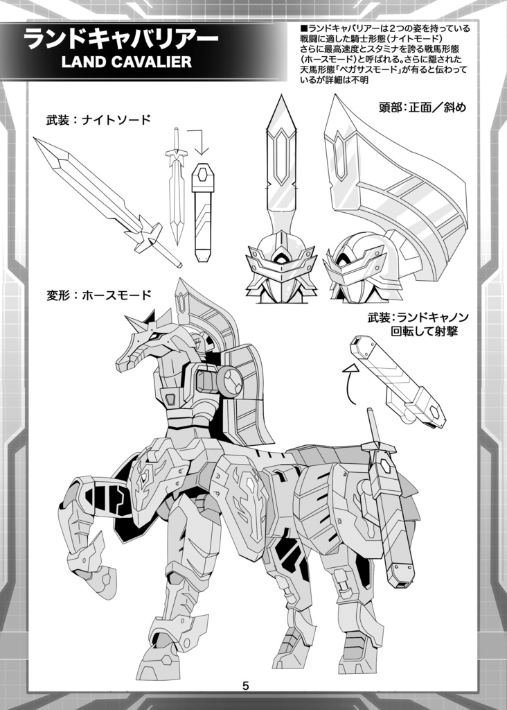 電子書籍同人誌オリジナルロボ 「ランドキャバリアー」#イチロボ企画 設定画集02