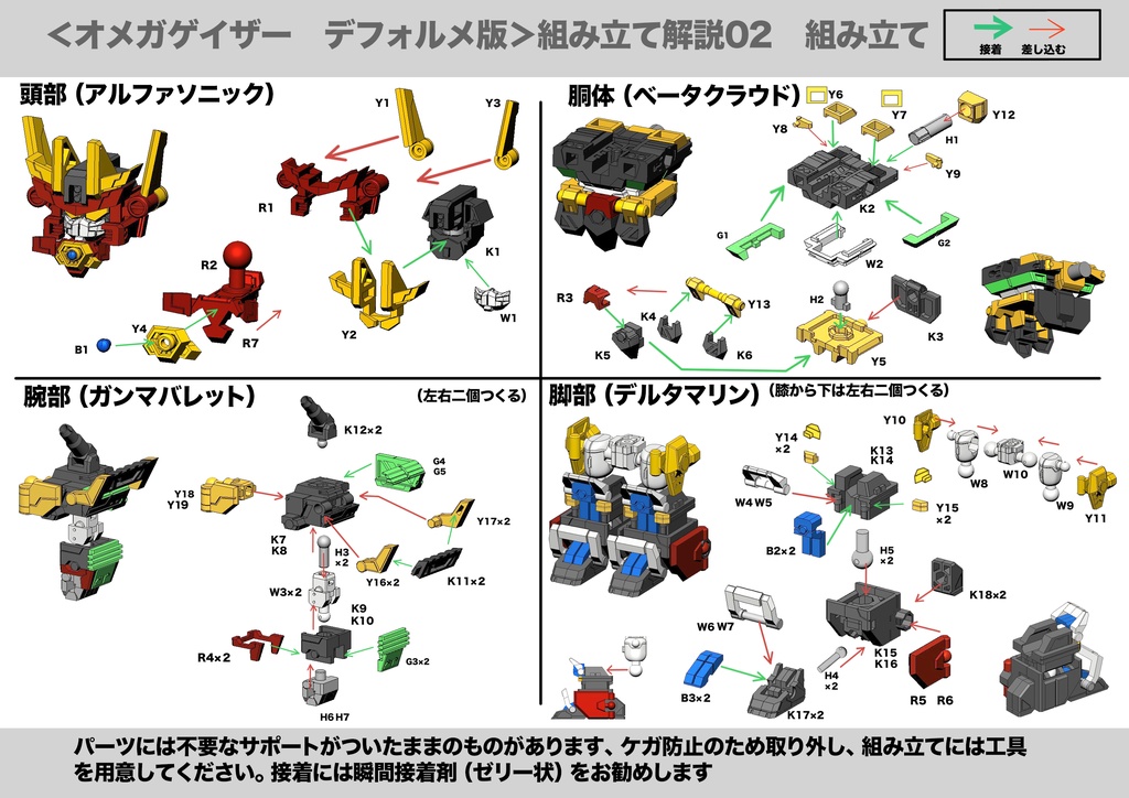 ガレージキット:オメガゲイザー+新イプシロンウィング SDデフォルメ版(Omega gazer+ Ypsilon wingSD)