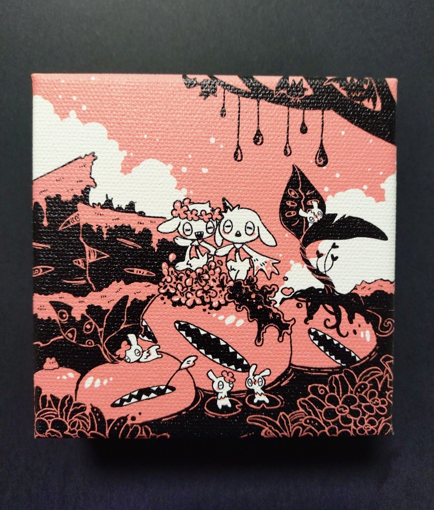 キャンバスプリント「こあくまさんぽ」