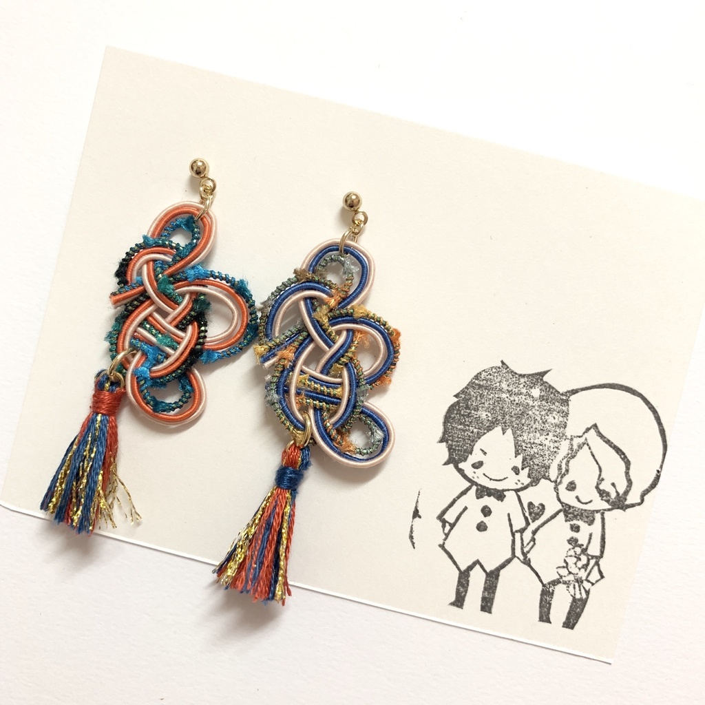 えさぼ水引タッセルピアス